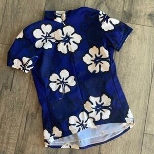 Performance top bike top large Hawaiian top blue